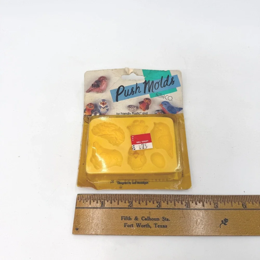 Amaco‎ Push Molds Birds Judi Maddigan Friendly Plastic Clay Vintage Yellow New
